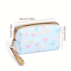 Heart Printed Cosmetic Bag Portable Storage Bag Toiletry Bag Makeup Storage Bag