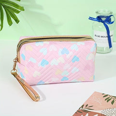Heart Printed Cosmetic Bag Portable Storage Bag Toiletry Bag Makeup Storage Bag