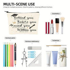 Casual Letter Pattern Cosmetic Bag for Women Men Girls Boys