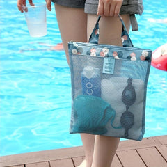 Floral Mesh Beach Bag Travel Storage Cosmetic Bag