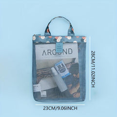 Floral Mesh Beach Bag Travel Storage Cosmetic Bag