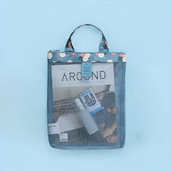 Floral Mesh Beach Bag Travel Storage Cosmetic Bag