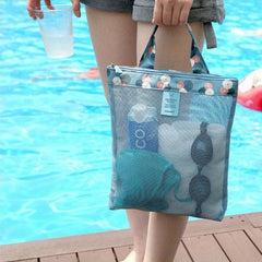 Floral Mesh Beach Bag Travel Storage Cosmetic Bag