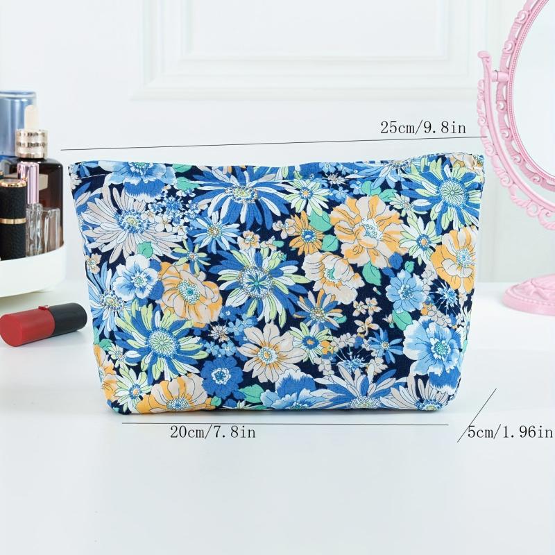 Flower Cosmetic Bag Large Portable Handbag