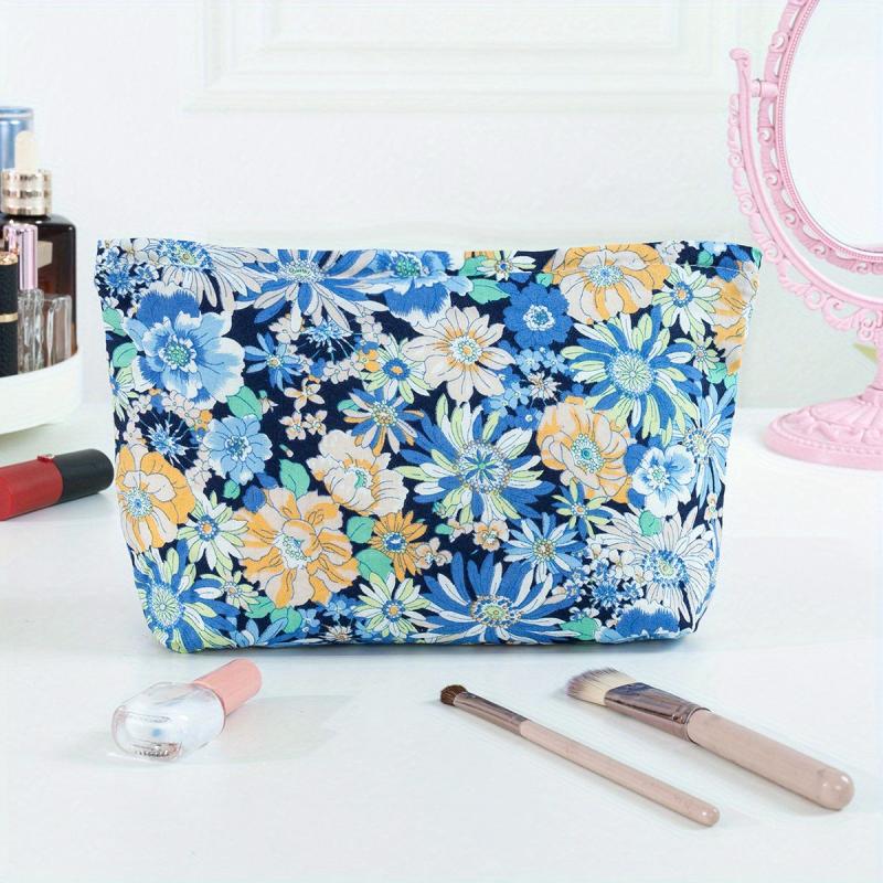 Flower Cosmetic Bag Large Portable Handbag