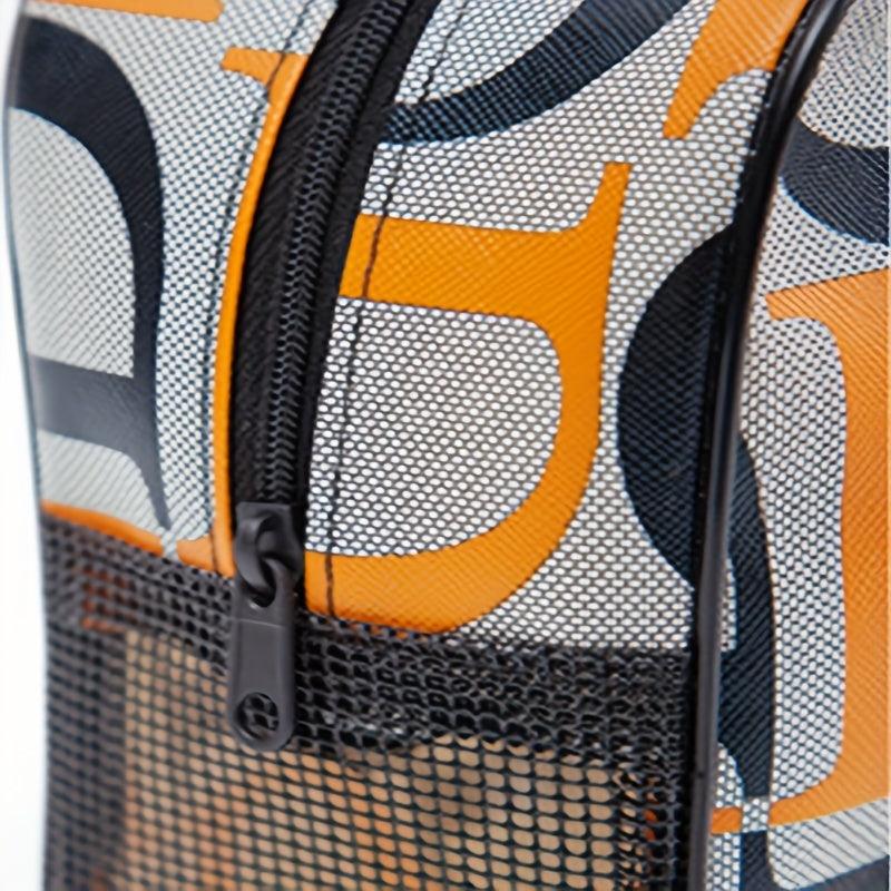 Portable Letter Print Toiletry Bag - Large Capacity Cosmetics Bag