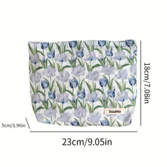 Texture Tulip Wash Bag Cosmetic Bag Canvas Lining Large Capacity