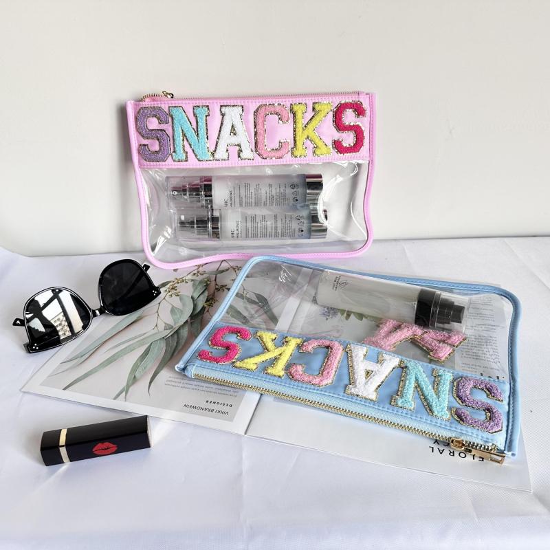 Transparent PVC Embroidery Cosmetic Bag Waterproof Travel Storage Bag