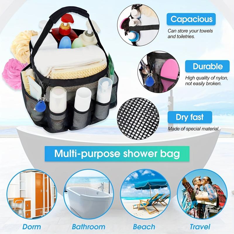 Mesh Portable Beach Bag Cosmetic Storage Bag Toiletry Bag