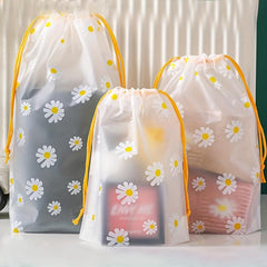3pcs Transparent Waterproof Storage Bag Travel Cosmetic Shoes Clothes Drawstring