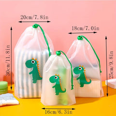 3pcs Transparent Waterproof Storage Bag Travel Cosmetic Shoes Clothes Drawstring