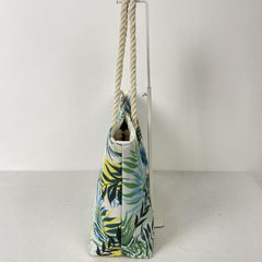 Leaf Print Beach Bag Canvas Outdoor Tote Bag Travel Storage Bag