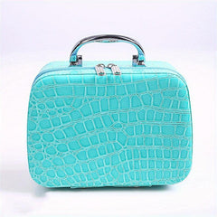 Stone Pattern Cosmetic Case With Mirror Portable Storage Bag