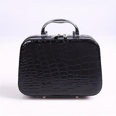 Stone Pattern Cosmetic Case With Mirror Portable Storage Bag
