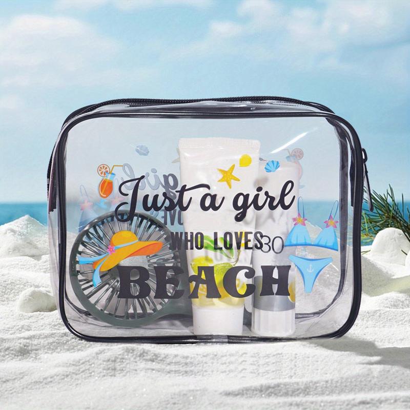 Clear PVC Beach Toiletry Bag for Vacation