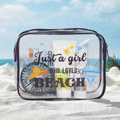 Clear PVC Beach Toiletry Bag for Vacation