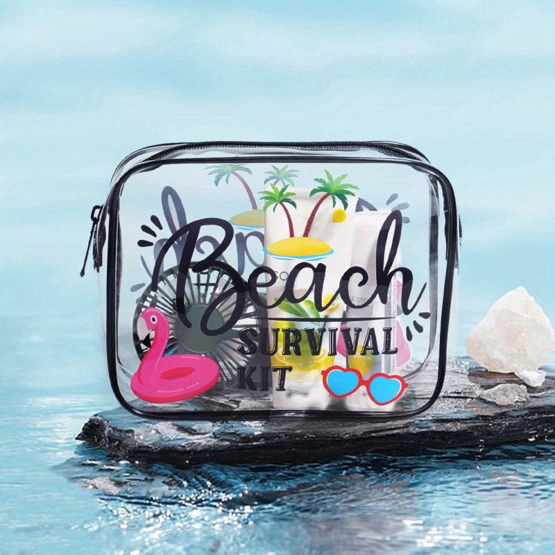 Clear PVC Beach Toiletry Bag for Vacation