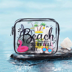 Clear PVC Beach Toiletry Bag for Vacation