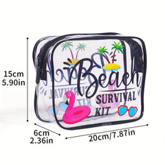 Clear PVC Beach Toiletry Bag for Vacation