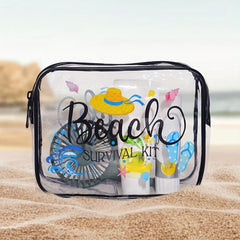 Clear PVC Beach Toiletry Bag for Vacation