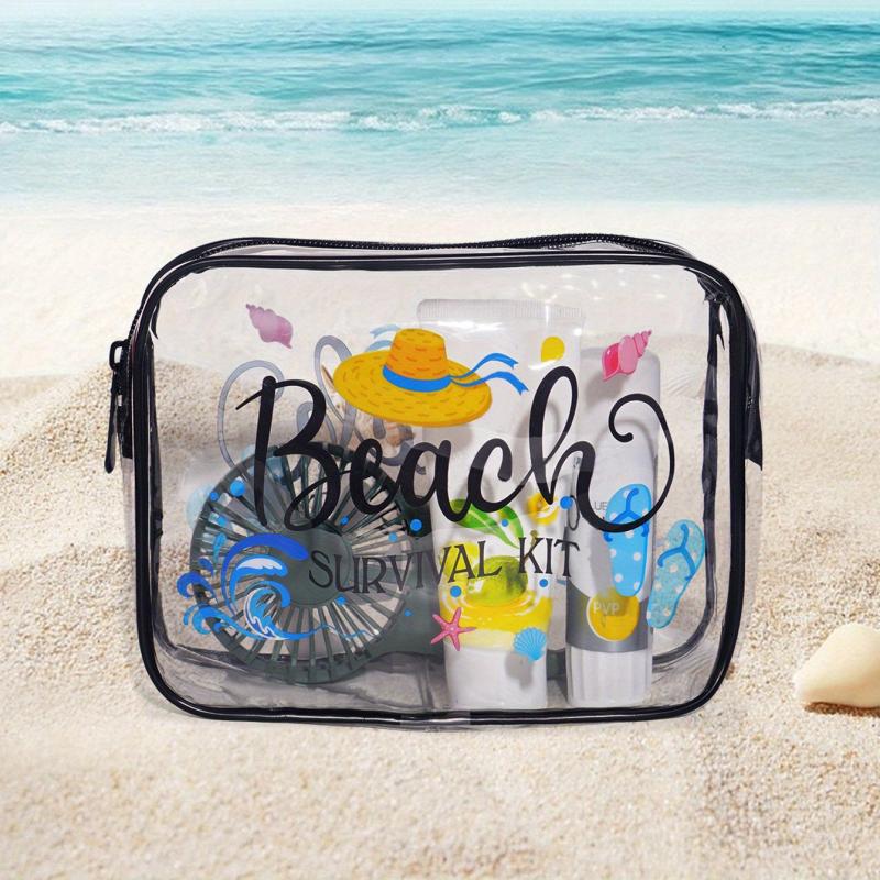 Clear PVC Beach Toiletry Bag for Vacation