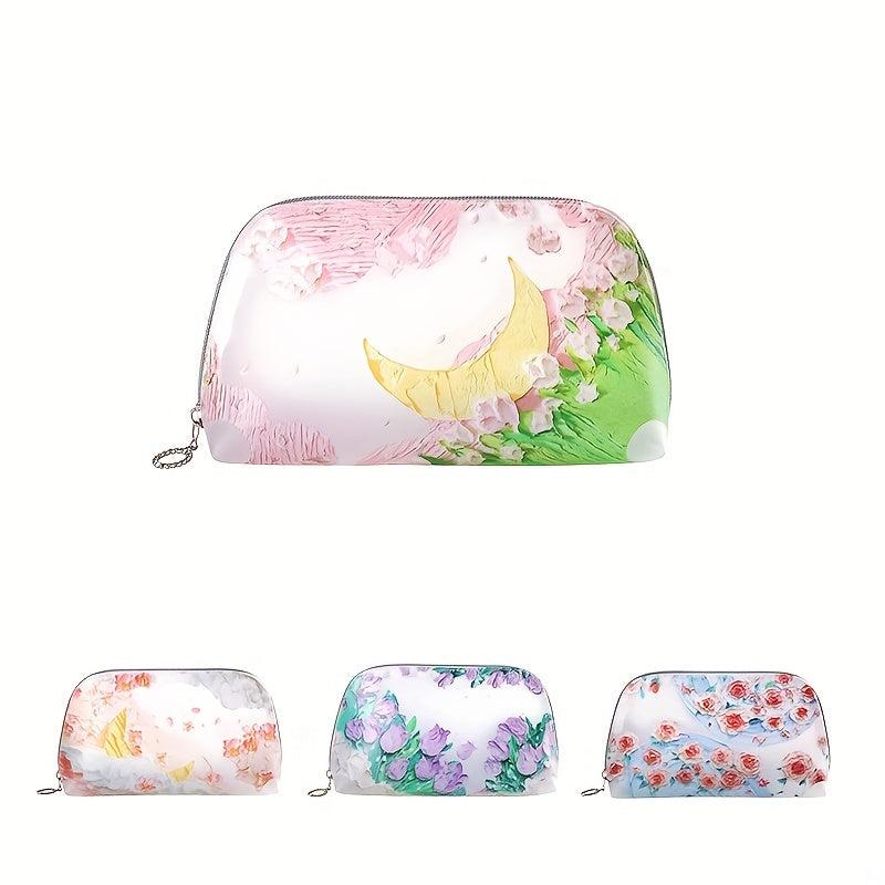 Sweet Floral Cosmetic Bag Waterproof Lightweight Handbag Makeup Bag