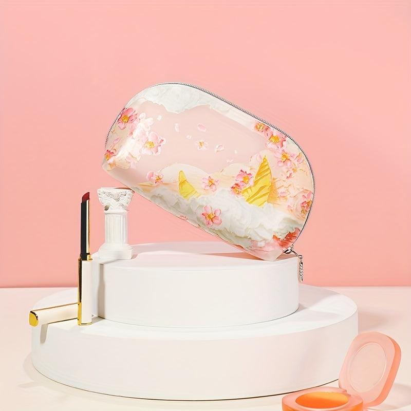 Sweet Floral Cosmetic Bag Waterproof Lightweight Handbag Makeup Bag