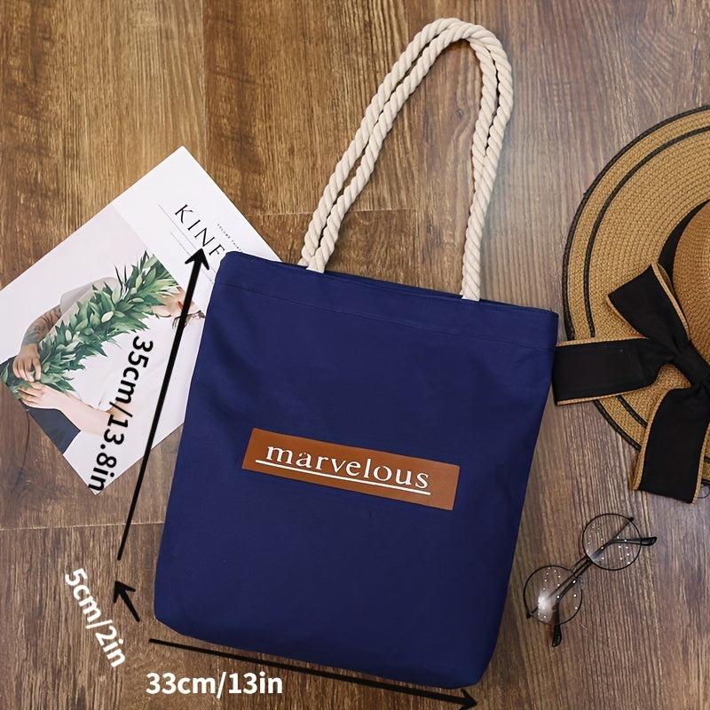 Canvas Toiletry Bag with Hemp Rope Shoulder Strap