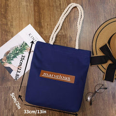 Canvas Toiletry Bag with Hemp Rope Shoulder Strap