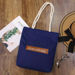 Canvas Toiletry Bag with Hemp Rope Shoulder Strap