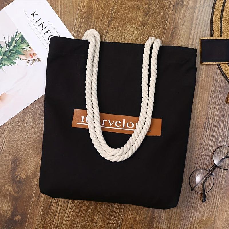 Canvas Toiletry Bag with Hemp Rope Shoulder Strap
