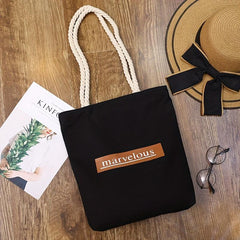 Canvas Toiletry Bag with Hemp Rope Shoulder Strap