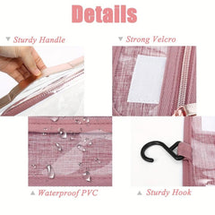 Waterproof Hanging Toiletry Bag Travel Cosmetics Storage Bag with Sturdy Hook