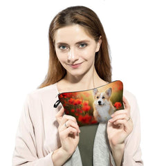 Dog Print Toilet Bag Women's Portable Pencil Bag