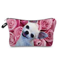 Dog Print Toilet Bag Women's Portable Pencil Bag