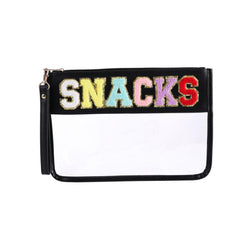 Waterproof Transparent PVC Towel Embroidered Letter Cosmetic Bag