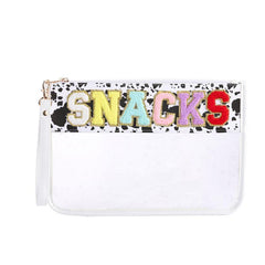 Waterproof Transparent PVC Towel Embroidered Letter Cosmetic Bag