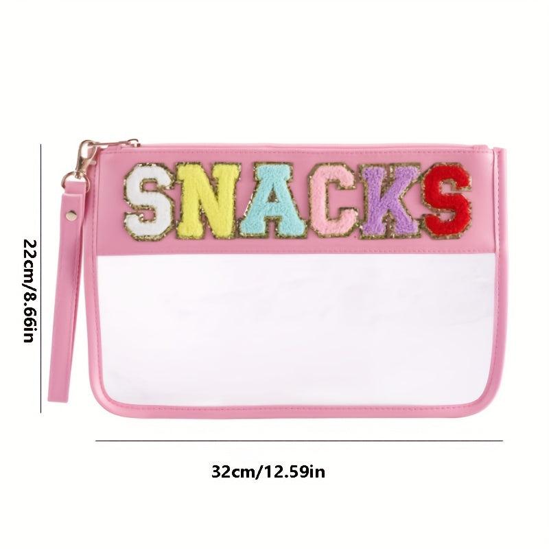 Waterproof Transparent PVC Towel Embroidered Letter Cosmetic Bag