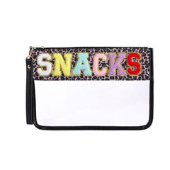 Waterproof Transparent PVC Towel Embroidered Letter Cosmetic Bag