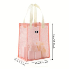 Pattern Mesh Handbag Large Capacity Bag For Swimming Camping Outdoor Beach Bag