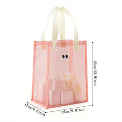 Pattern Mesh Handbag Large Capacity Bag For Swimming Camping Outdoor Beach Bag