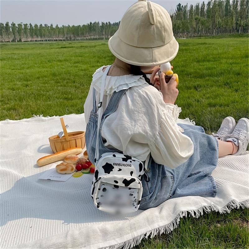 Cow Print Transparent Shoulder Cross Bag for Travel
