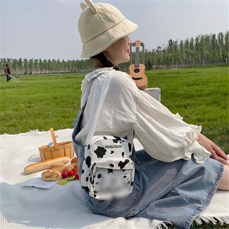 Cow Print Transparent Shoulder Cross Bag for Travel