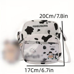 Cow Print Transparent Shoulder Cross Bag for Travel
