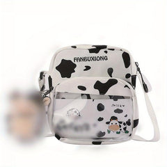 Cow Print Transparent Shoulder Cross Bag for Travel