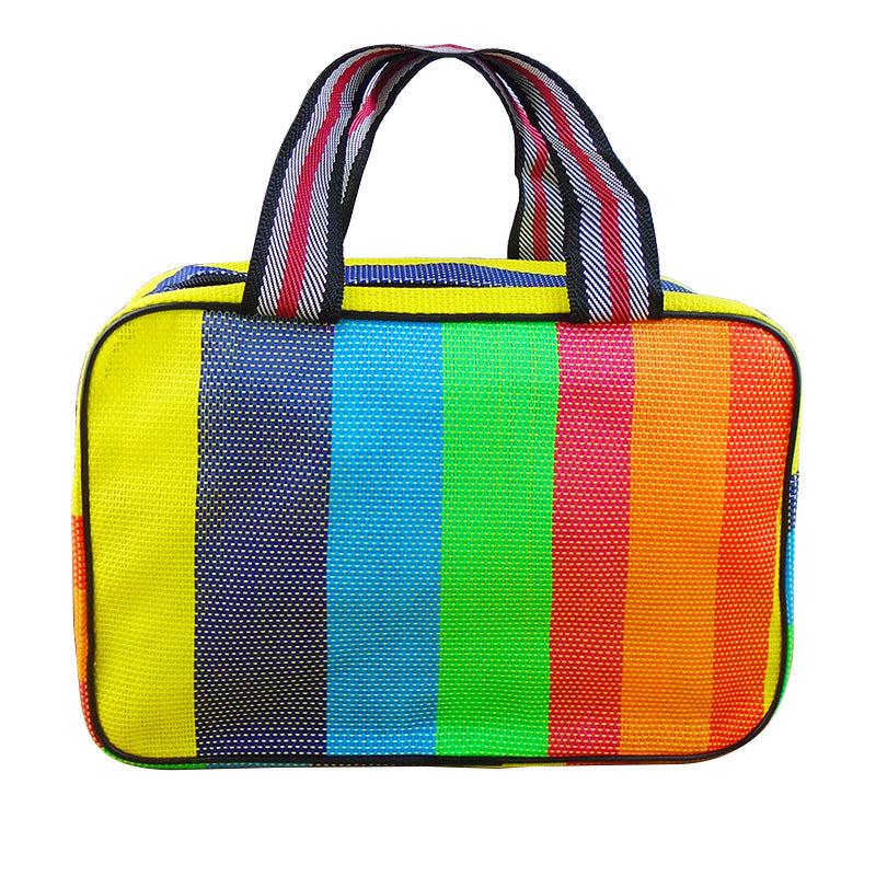 Large Capacity Woven Mesh Tote Bag for Travel Storage