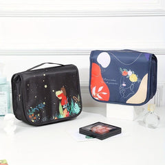 Pattern Portable Toiletry Bag Large Double Zipper Cosmetics Bag
