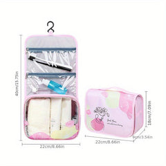 Pattern Portable Toiletry Bag Large Double Zipper Cosmetics Bag