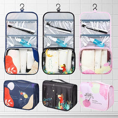 Pattern Portable Toiletry Bag Large Double Zipper Cosmetics Bag