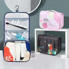 Pattern Portable Toiletry Bag Large Double Zipper Cosmetics Bag